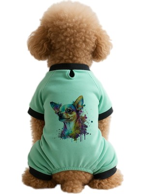 Aesco Mpz Pets Kedi ve Köpek Kıyafeti & Elbisesi Mint 4 Bacak Tulum Chihuahua Şivava Denim L