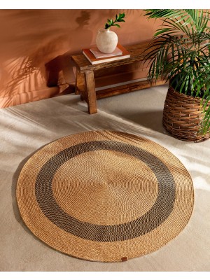 Aesco Madame Coco Alsace Yuvarlak Kilim Naturel/siyah