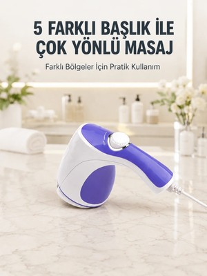 Laraheiser Elektrikli Masaj Aleti 5 Başlıklı Güçlü Titreşimli Selülit Karşıtı Vücut Masaj Cihazı