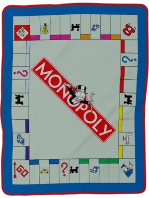 Aesco Franco Koleksiyon Hasbro Games Monopoly Bedding Süper Yumuşak Mikro Raschel Örtüsü, 116,8 cm x 152,4 Cm, (Resmi Lisanslı Ürün)
