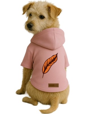Aesco Monopetz Baskılı Içi Polarlı Köpek ve Kedi Kıyafeti & Elbisesi - Pembe Renk Kapüşonlu Hoodie B1627 4xl