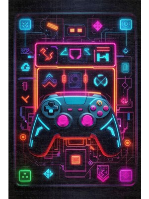 Aesco Depoba Nolane Kadife Oyuncu Odası Halısı Kaymaz Pamuk Tabanlı Yıkanabilir Antibakteriyel Gamer, Gaming Halısı 140X200