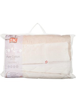 Aesco Taç Pure Cotton KAPITONELI%100 Pamuk Yastık, Beyaz, 50X70 cm