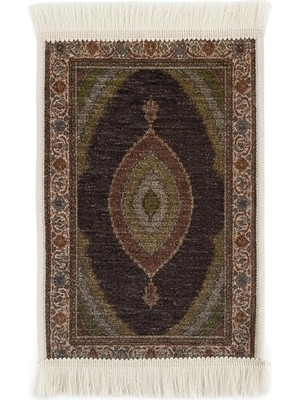 Aesco Bybars El Yapımı Osmanlı Desenli Mini Kilim 20X33 cm – Dekoratif Masa Üstü Kilim – Türk Motifli Geleneksel Ev Dekoru – Püsküllü Vintage Mini Halı (Çok Renkli Koyu Renkler Odaklı 7)