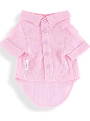 Aesco FURLABEL%100 Müslin Kumaş Tasma Delikli Köpek ve Kedi Gömlek (Pembe, Xx-Large)
