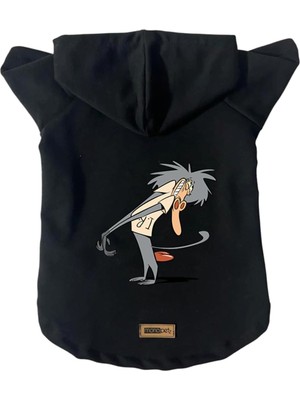 Aesco Monopetz Kapişonlu Polar Sweatshirt Köpek ve Kedi Kıyafeti & Elbisesi Siyah IR005 Xs