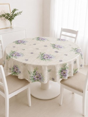 Aesco Beylini Elyaflı Masa Örtüsü Çok Amaçlı Desenli Fibe Piknik Kamp Çanta Kamp Matı Seyahat Outdoor Kum Kir Tutmaz Örtü Kilim 140 cm Yuvarlak