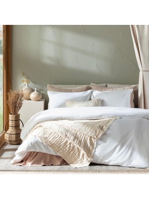 Aesco NOVA%100 Pamuk Extra King Size Nevresim Seti 260X220 cm Beyaz