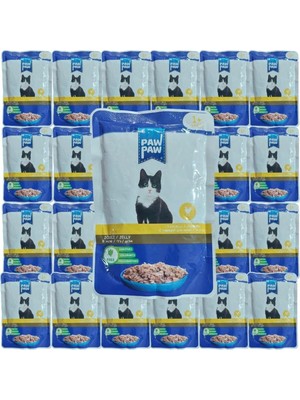 Aesco Pawpaw Yetişkin Kedi Somonlu Pouch Yaş Mama 85 gr x 24 Adet