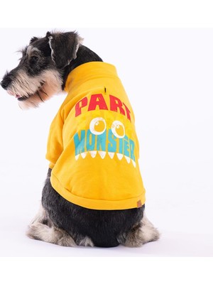 Aesco Pawstar Sarı Monster Kedi Köpek Ceketi Kedi Köpek Kıyafeti Kedi Köpek Elbisesi Sarı Xl