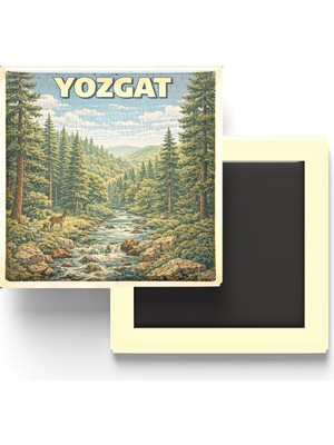Aesco Buzdolap Magneti - Türkiye - Yozgat - Retro Tema - 9x9 cm