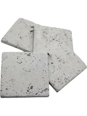 Aesco Bubigo Beton Bardak Altlığı | Kare Naturel | 4'lü Set