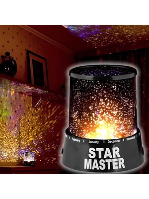Aesco Jouis Star Gece Lambası, Çocuk Oda Içi Gökyüzü Aydınlatma, Yıldızlı