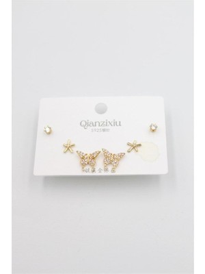 Marsilyan Çoklu Set Küpe - Altın