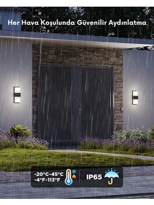 Aesco Govee Dış Mekan Hareket Sensörlü Duvar Aydınlatması IP65 H7078CD1
