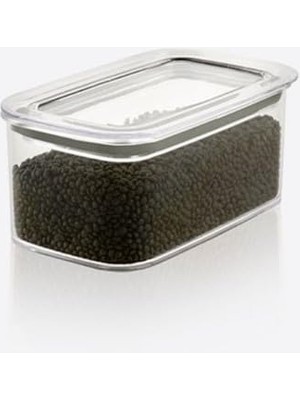 Aesco Orret Home Şeffaf Mika Sızdırmaz Vakumlu Erzak Kabı, Dikdörtgen, Bakliyat ve Kuruyemiş Saklama Kabı, Gıda Tazeliğini Koruyan Dayanıklı Mutfak Aksesuarı (700 Ml)