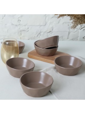 Aesco Keramika Mat Toprak Taupe Kristal Çerezlik/sosluk 12 cm 6 Adet 977