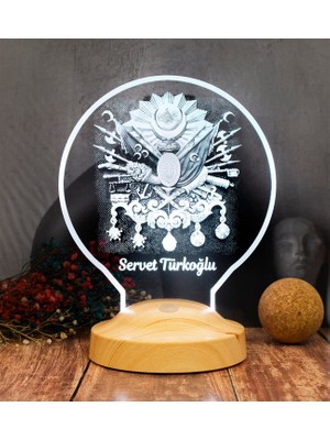 Aesco Babaya Hediye, Osmanlı Tuğrası 3D LED Lamba - Tarih ve Sanatseverler Için Kişiye Özel Hediyelik, Osmanlı Temalı Dekorasyon