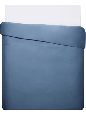 Aesco Linens Mix&match Pamuk Saten Çift Kişilik Nevresim Kılıfı Indigo