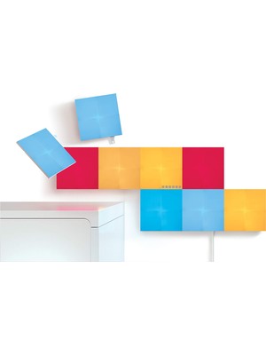 Aesco Nanoleaf Canvas Starter Kit, 9 LED Rgbw Akıllı Işık Oranı - Modüler Wlan LED Paneller, 16 Milyon Renkli Duvar Lambası Iç, Müzik ve Ekran Senkronizasyonu, Alexa Google Apple, Dekorasyon ve Oyun ile