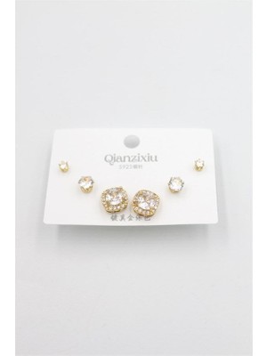 Marsilyan Çoklu Set Küpe - Altın