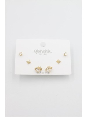 Marsilyan Çoklu Set Küpe - Altın
