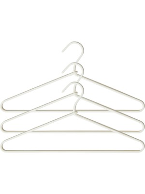 Aesco Ocean Home Textile 3'lü Ekru Renk Kumaş Kaplı Metal Giysi Askısı 21.5 x 42 x 0.5 cm