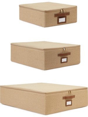 Aesco Ocean Home Textile 3'lü Jüt Destekli Hurç Set 31 x 38 x 12 + 45 x 55 x 18 + 55 x 70 x 18 cm