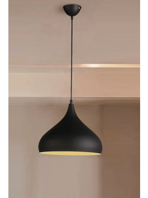 Aesco Fer Avize Reyes Modern Retro Siyah Renkli Metal Sarkıt Cafe - Mutfak Tekli Avize
