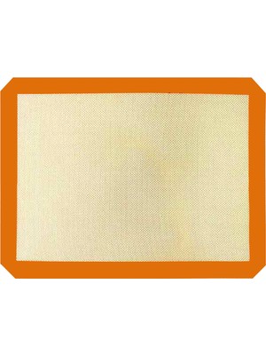 Aesco Promosyonca Profesyonel Silikon Pişirme Matı, Yapışmaz, Yıkanabilir, 30 cm x 40 cm (Turuncu)