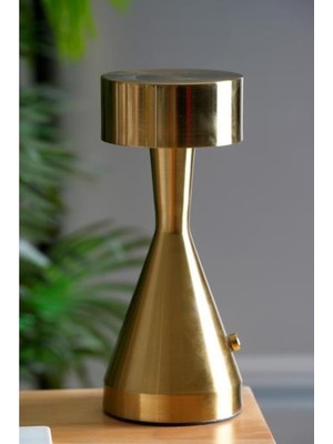 Aesco Acar Dekoratif Gold Metal Masa Lambası - 22 cm ACR-490
