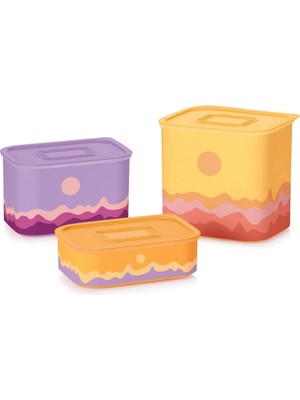 Aesco Tupperware Su Serisi 3’lü Gıda Saklama Kabı Gündoğumu Set