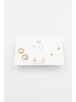 Marsilyan Çoklu Set Küpe - Altın