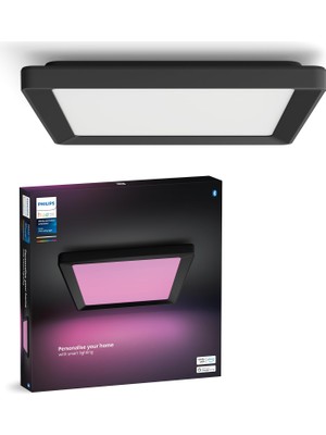 Aesco Philips Hue Tento Siyah Sıva Üstü Rgb Akıllı LED Panel Tavan Armatürü 30X30CM 1340 Lumen - 25.000 Saat Ampul Kullanım Ömrü