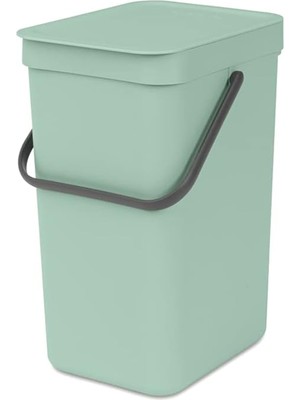 Aesco Brabantia - Sort & Go Çöp Kutusu 12 L – Orta Büyüklükte Geri Dönüşüm Kabı – Taşıma Sapı – Bakımı Kolay – Duvar Montajı Için De Uygundur – Mutfak Çöp Kovası – Yeşim Yeşili – 20 x 25 x 35 cm