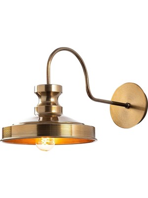 Aesco Amber LED Modern Eskitme Metal Aplik E27 Duvar Lambası 22X42X23 cm Salon Yatak Odası Aydınlatma, BEJ-182VINTAGE