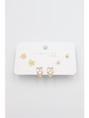 Marsilyan Çoklu Set Küpe - Altın