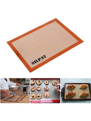 Aesco A1 Fırınlanabilir Kendinden Yağlı Silikon Pişirme Matı, Profesyonel Silpat Yanmaz Yapışmaz Yıkanabilir Silikon Pişirme Matı 30CMX40CM