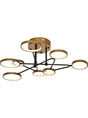 Aesco Avonni AR-60359-5BSY Siyah Boyalı Modern Avize LED Metal Pleksi 35CM