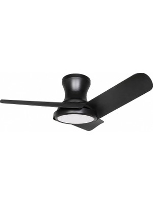 Aesco Tavan Vantilatörü LED Armatür 80CM 54W, App ve Kumanda Kontrollü, 6 Kademeli Fan, 3 Işık Rengi 3000K-4000K-6500K, Tersine Dönüş Özellikli, Gece Modu, Sessiz Motor GVA54 (GVA54, Siyah Siyah)
