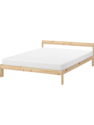 Ikea Neıden Luröy Çift Kişilik Karyola 160X200 cm Huş Ağacı Masif Çam - Karyola Iskeleti + Karyola Latası Dahil (Yatak/şilte Hariç)
