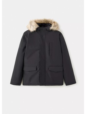 Mango Kapüşonu Suni Kürklü Kapitone Anorak