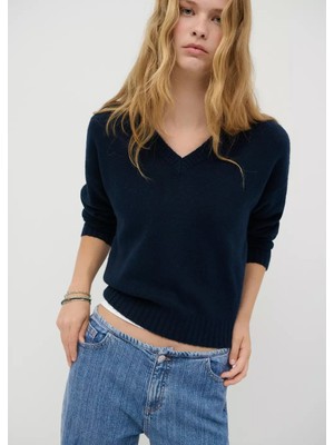 Mango Düşük bel çizgili dokulu jean pantolon