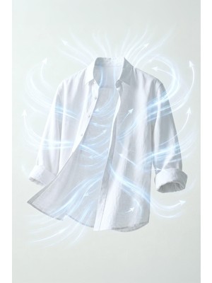 Aesco DEFACTO%100 Keten Regular Fit Polo Yaka Yazlık Basic Uzun Kollu Gömlek C1825AX26SM