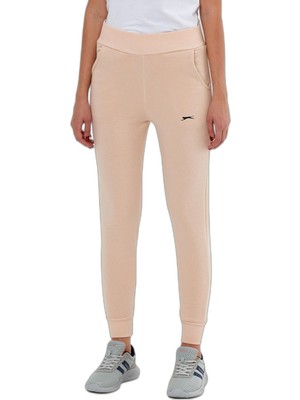 Aesco Slazenger Klaus In Kadın Cepli Dar Paça Bej Eşofman Altı