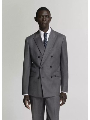 Mango Slim Fit Monaco Kruvaze Blazer Ceket