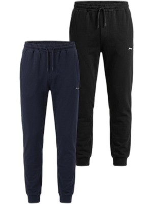 Aesco Slazenger Savage 2 Li Set Erkek Siyah - Lacivert Eşofman Altı