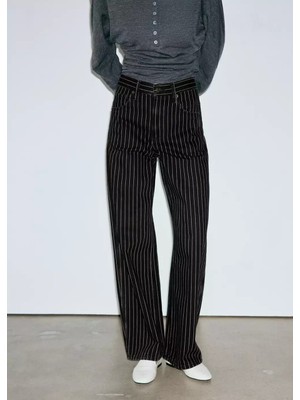Mango Çizgili Balon Jean Pantolon