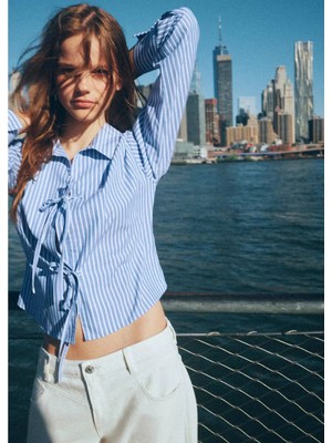 Mango Dikişli Wide Leg Jean Pantolon