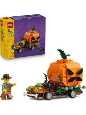 Aesco LEGO Bal Kabağı Kamyoneti 40822 – 8 Yaş ve Üzeri Çocuklar Için Cadılar Bayramı Ruhunu Yansıtan El Sanatları Oyuncak Yapım Seti, Mevsimlik Dekorları Sevenlere Hediye Fikri (194 Parça)